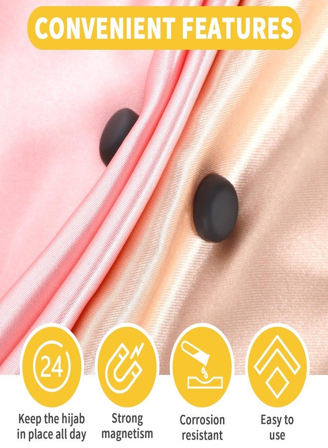 YONHTUTU 8 Pcs Hijab Magnets, Black Multi-Use Small Hijab Magnet Pins for Women, Magnet Pins Buttons No-Snag Scarf Clasp Pinless Brooch for Clothes Scarves Shawl Shirts Women Men - Image 4